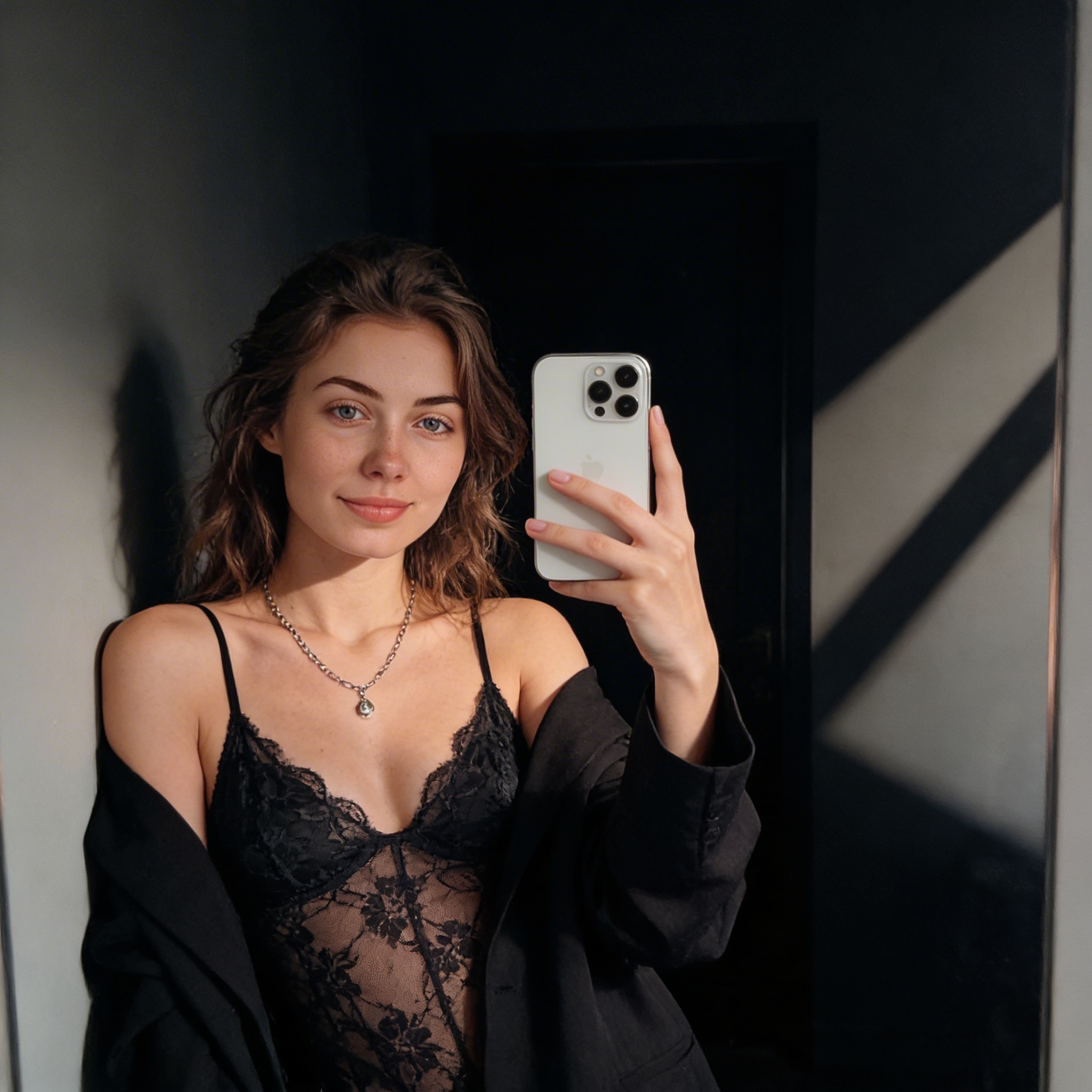 Selfie in lace lingerie preview 2