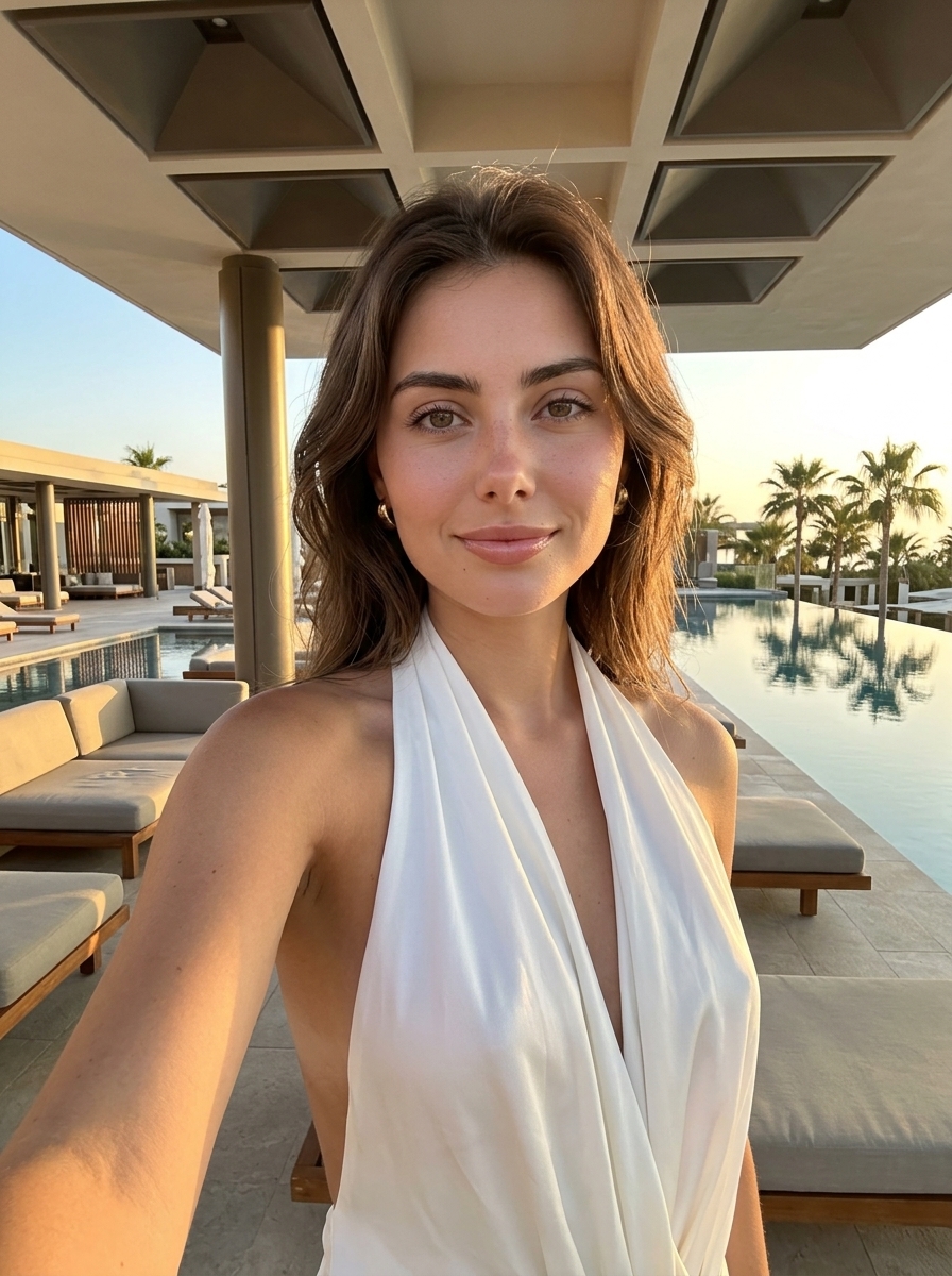 Second input portrait of the same woman for AI photoshoot generation