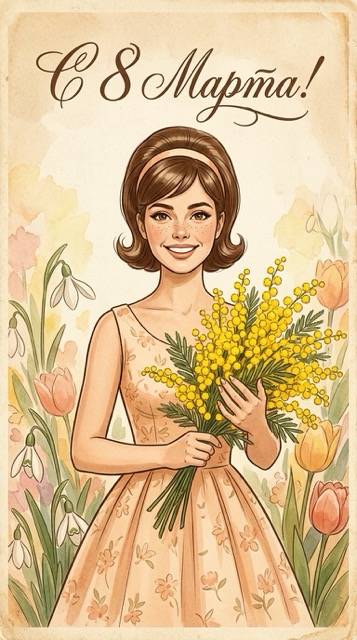 Открытка на 8 марта