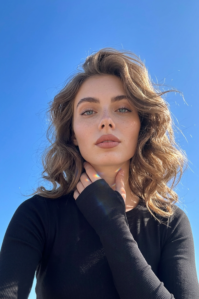 low-angle-selfie-clean-girl preview 1