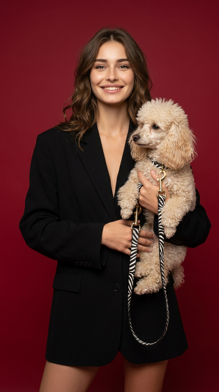 studio-portrait-woman-poodle preview 1