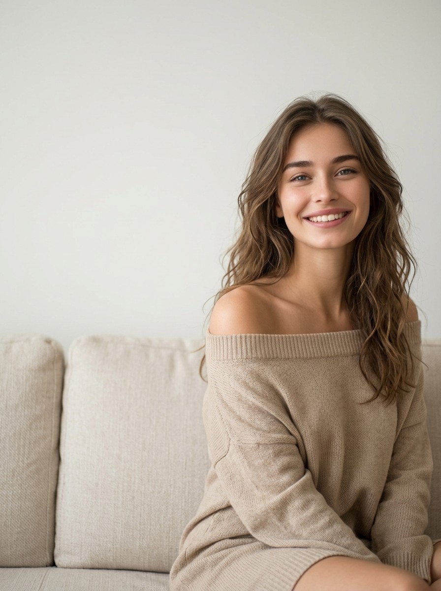 Бежевый минималистичный портрет preview 2