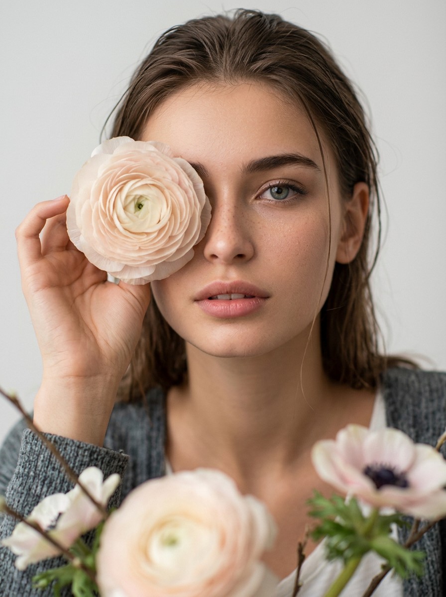 Floral Close-Up Editorial Portrait preview 2